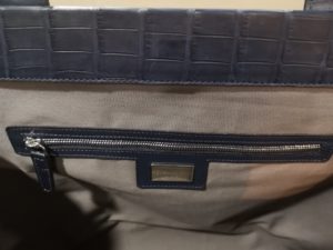 sac toile et croco bleu