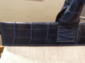 sac toile et croco bleu