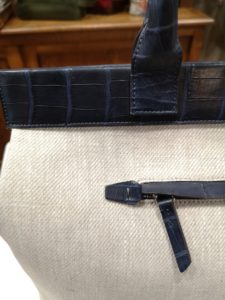 sac toile et croco bleu