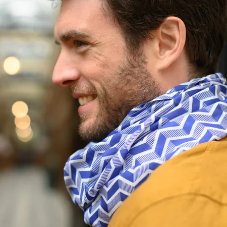 Foulard zig-zag bleu Meilleur Ami