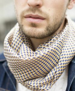 foulard meilleur ami bleu et jaune