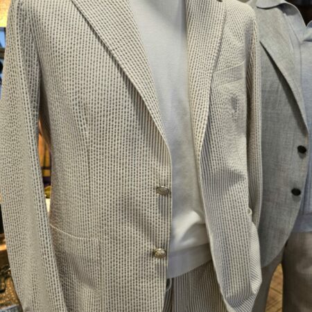 Costume seersucker crème Tagliatore