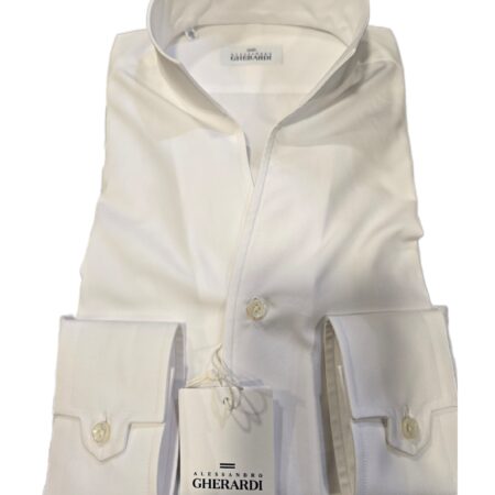 Chemise blanche à col officier – Alessandro Gherardi
